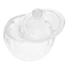 Glass Nail Cup with Lid Acrylic Nail Liquid Dish SpillProof Durable Clear Glass Holder