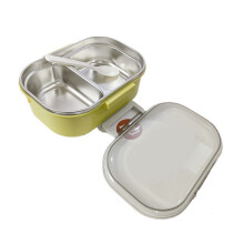 Draagbare voedselwarmer, roestvrijstalen lunchbox met 2 compartimenten, stevig en duurzaam ontwerp in Koreaanse stijl, stijlvol en inclusief servies.