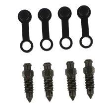 4 Sets Motorcycle Brake Bleeder Screw with Caps and Exhaust Bolts for Easy Brake Bleeding