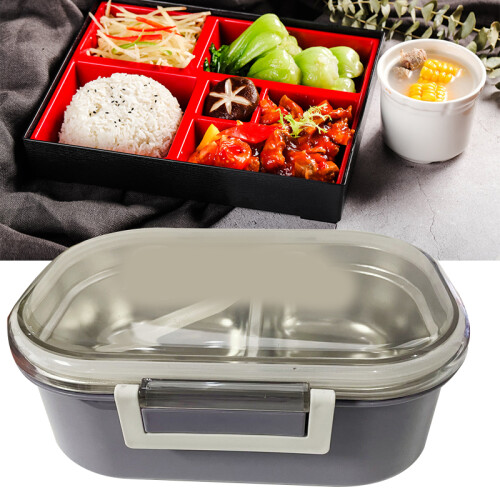 Portable 2-Compartment Stainless Lunch Box 2