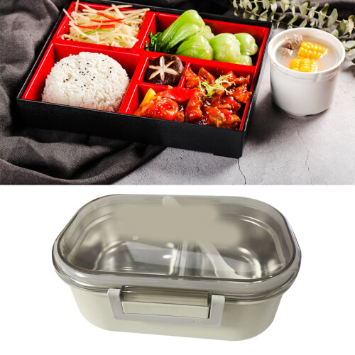 Modern Beige Steel Bento with Tableware