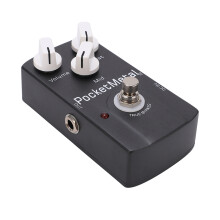 Kompakt metallforvrengningspedal for gitar, helmetallskall, hi-boost-funksjon, true bypass-krets, LED-statusindikator, lett og bærbar