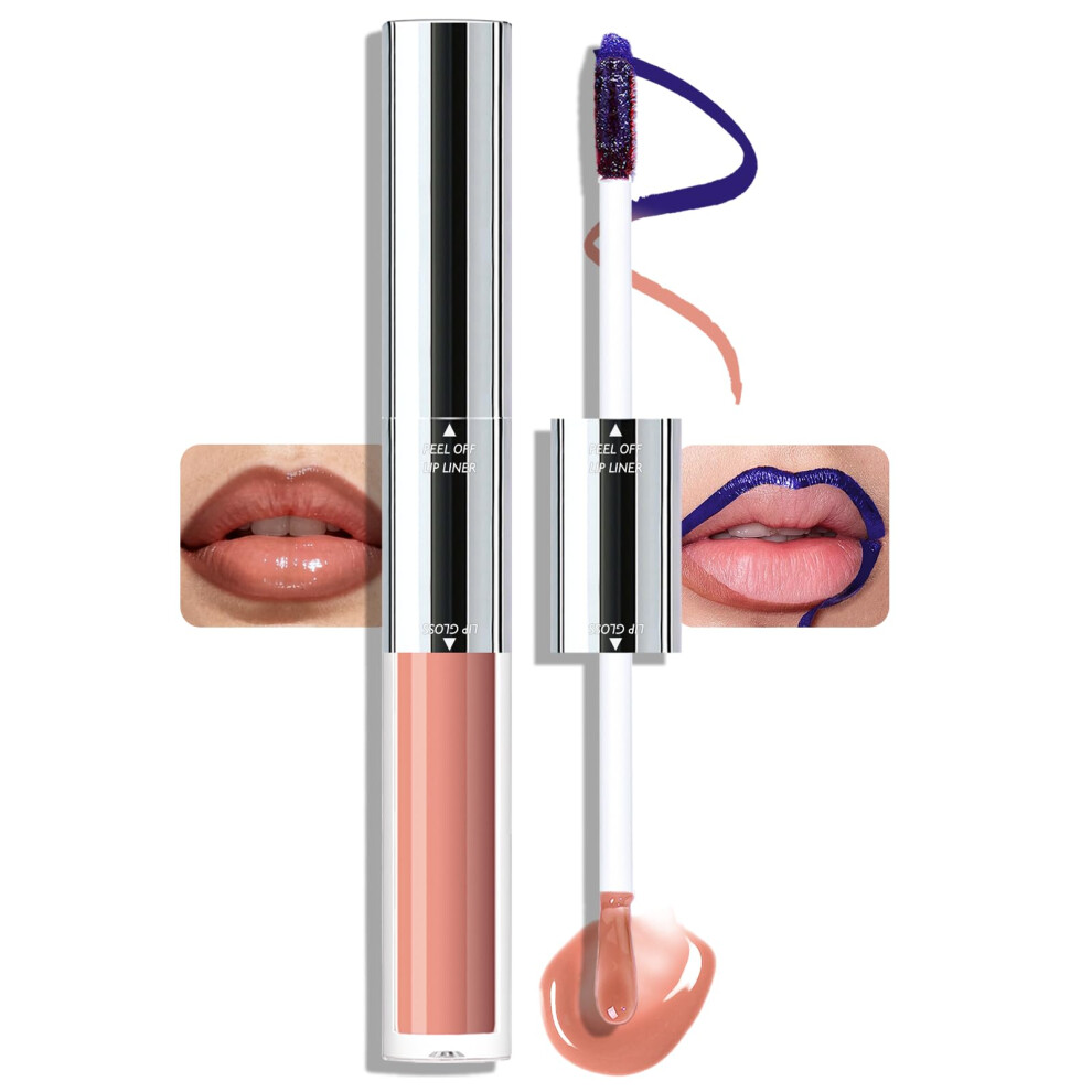 Peel Off Lip Stain with Gloss Duo, Long Lasting Waterproof Liquid Lipstick and Matte Lip Liner for Women