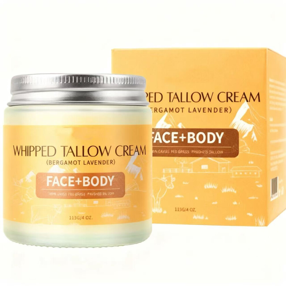 Organic GrassFed Beef Tallow Balm with Honey for Deep Hydration and Sensitive Dry Skin 4.23oz Unscented