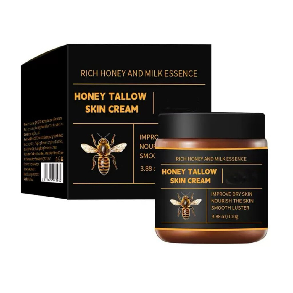 Beef Tallow Moisturizing Cream with Natural Honey Balm for Deep Hydration and Sensitive Skin Care 110g
