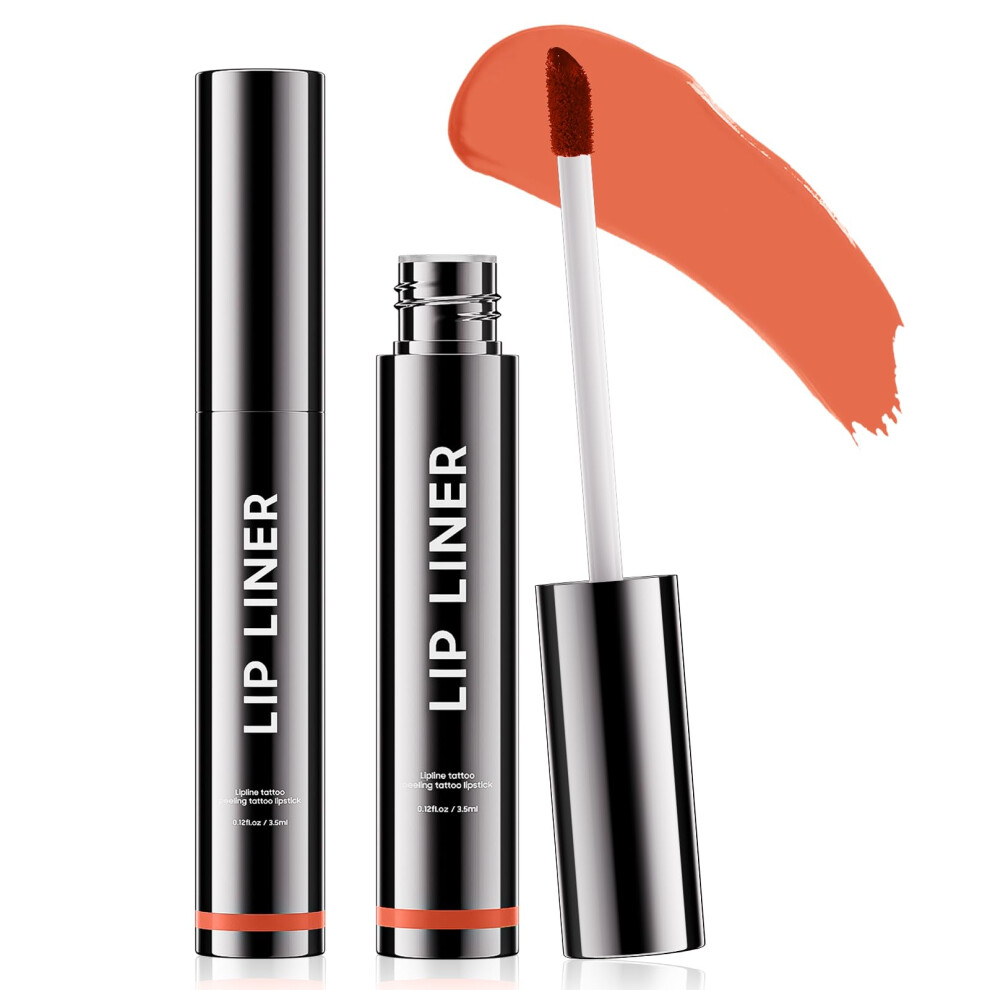 Orange Peel Off Lip Stain And Waterproof Lip Liner With Hyaluronic Acid, Matte Coral #04, Long Lasting