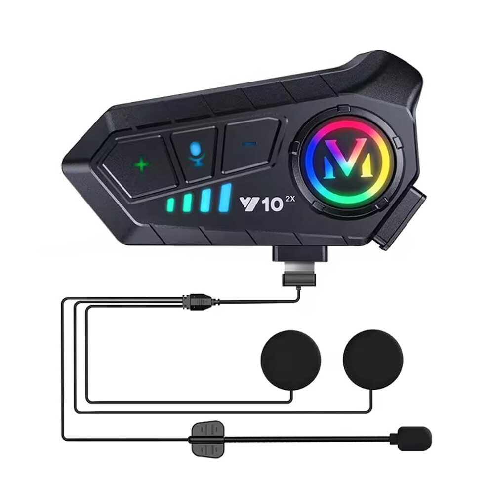 Motorcycle Bluetooth Headset With 300M Intercom Range, Cvc Noise Reduction, 18H Battery, Ip65 Waterproof 9113335768796