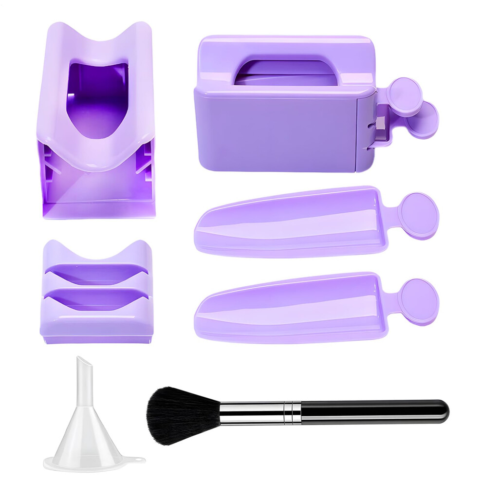 Nail Dip Powder Tray with Brush and Funnel, ABS Organizer for Easy Powder Recycling and Nail Art