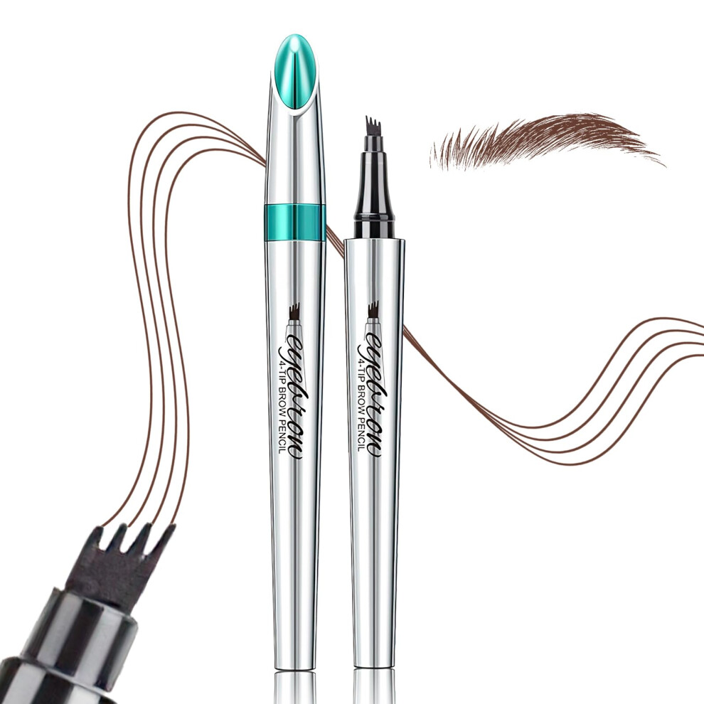 Brown Reddish Waterproof Microblading Eyebrow Pencil With 4 Point Tip For Natural Hairlike Strokes