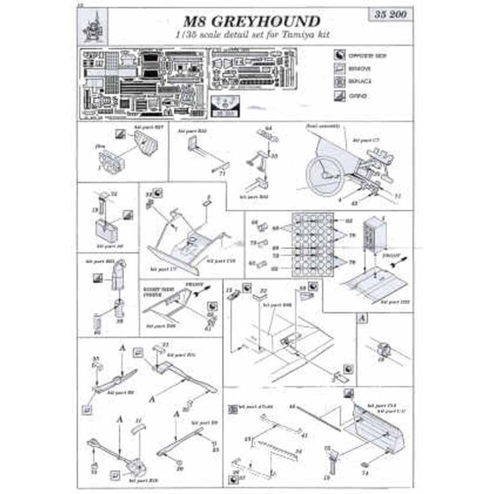 Eduard 35200 1:35 Etched Detailing Set For Tamiya Kits M8 Greyhound
