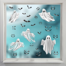 3 Stück Leuchtende Geisterfledermaus Wandaufkleber PET-Film für Halloween Fensteraufkleber 15*20cm