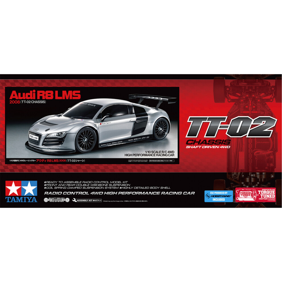 Tamiya Rc 58749 Audi R8 Lms 2008 (Tt-02) 1:10 Rc Assembly Kit