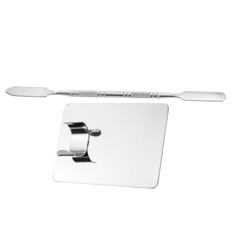 Stainless Steel Makeup Mixing Palette with Spatula for Foundation Blending and Nail Art
