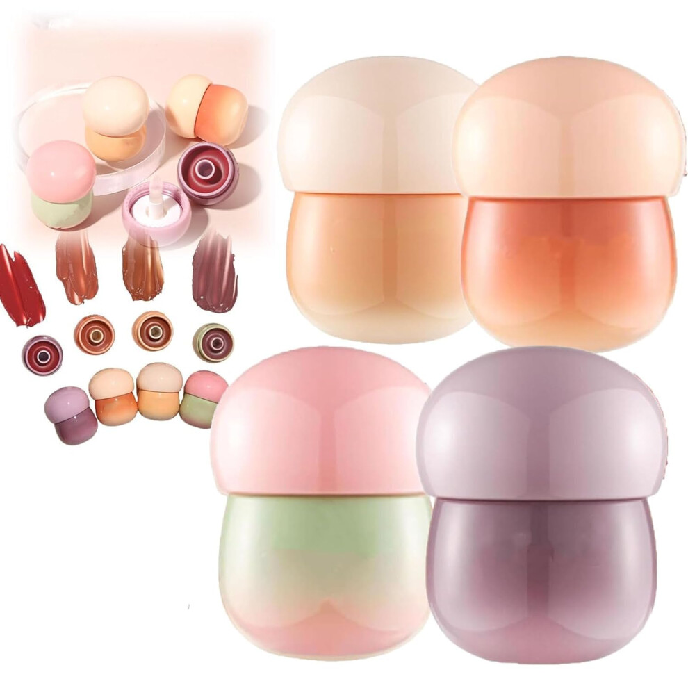 Lip Tint Set with Longlasting Glossy Finish, Waterproof Nonsticky Lip Balm and Cheek Tint