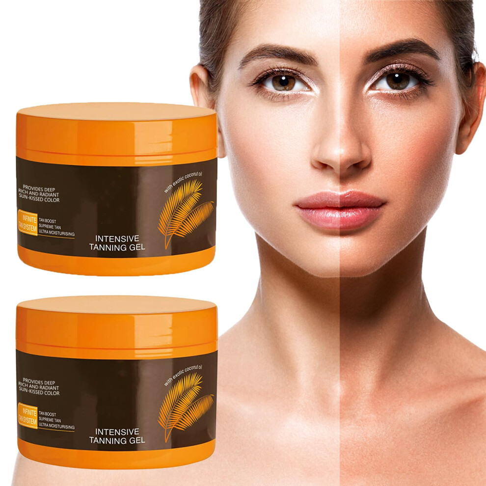 2pcs Luxury Intensive Tanning Gel, Natural Accelerator Creamgel for Sunbeds and Outdoor 5oz