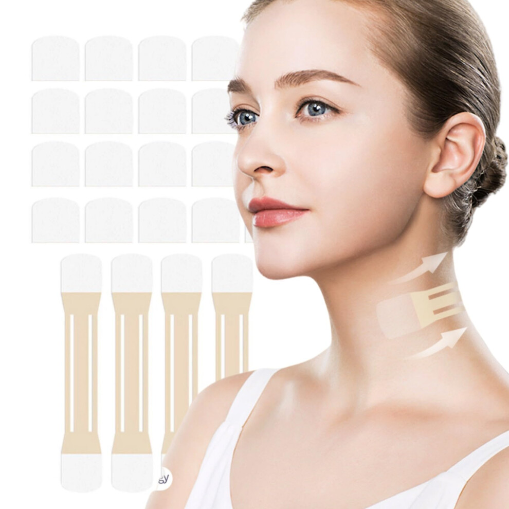 Neck Lift Tape Invisible 20Pcs with 4 Bands for Instant Face and Neck Firming Waterproof Reusable