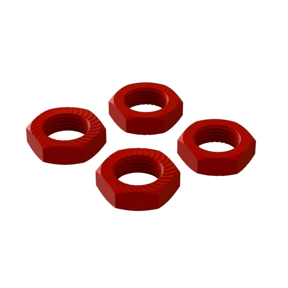 Arrma Aluminum Wheel Nut 17Mm (4) Typhon 3S Rc Car Spares Ar310906 Red 5052127031479