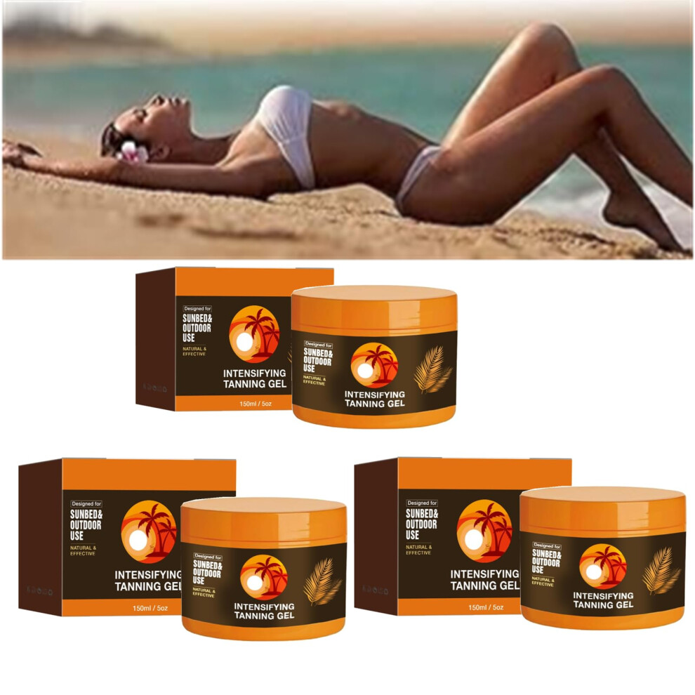 Luxury Intensive Tanning Gel Set, Natural Tanning Accelerator, Deep Hydration, Fast Absorbing, 3PCS