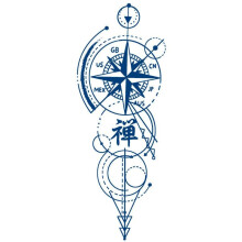 Temporary Tattoo Stickers Set Realistic Waterproof SemiPermanent PlantBased Flower Compass Design 12x19cm
