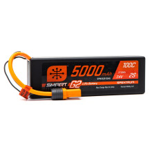 Spektrum 7.4V 5000mAh 2S 100C Smart G2 Hardcase LiPo Battery: IC5 SPMX52S100H5