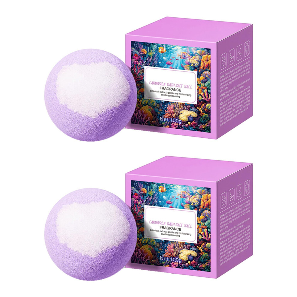 Lavender Bath Bombs Gift Set With Deep Hydration And Fruit Scent Aroma, 2Pack Colorful Fizz