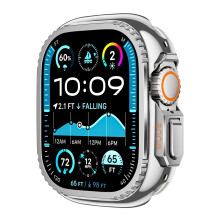 Bright Silver Case 44mm, Metal Frame Bezel for Apple Watch Series 9 8 7 SE, Precise Fit and Stylish Look