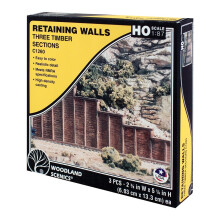 Woodland Scenics C1260 HO Timber Retaining Wall (x3) HO Gauge Railway Landscaping Scenics