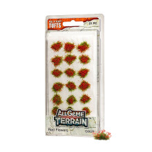 All Game Terrain 6629 Red Flower Tufts Wargaming Miniature Base & Diorama