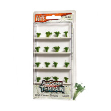 All Game Terrain 6632 Dark Green Shrubs Tufts Wargaming Miniature Base & Diorama