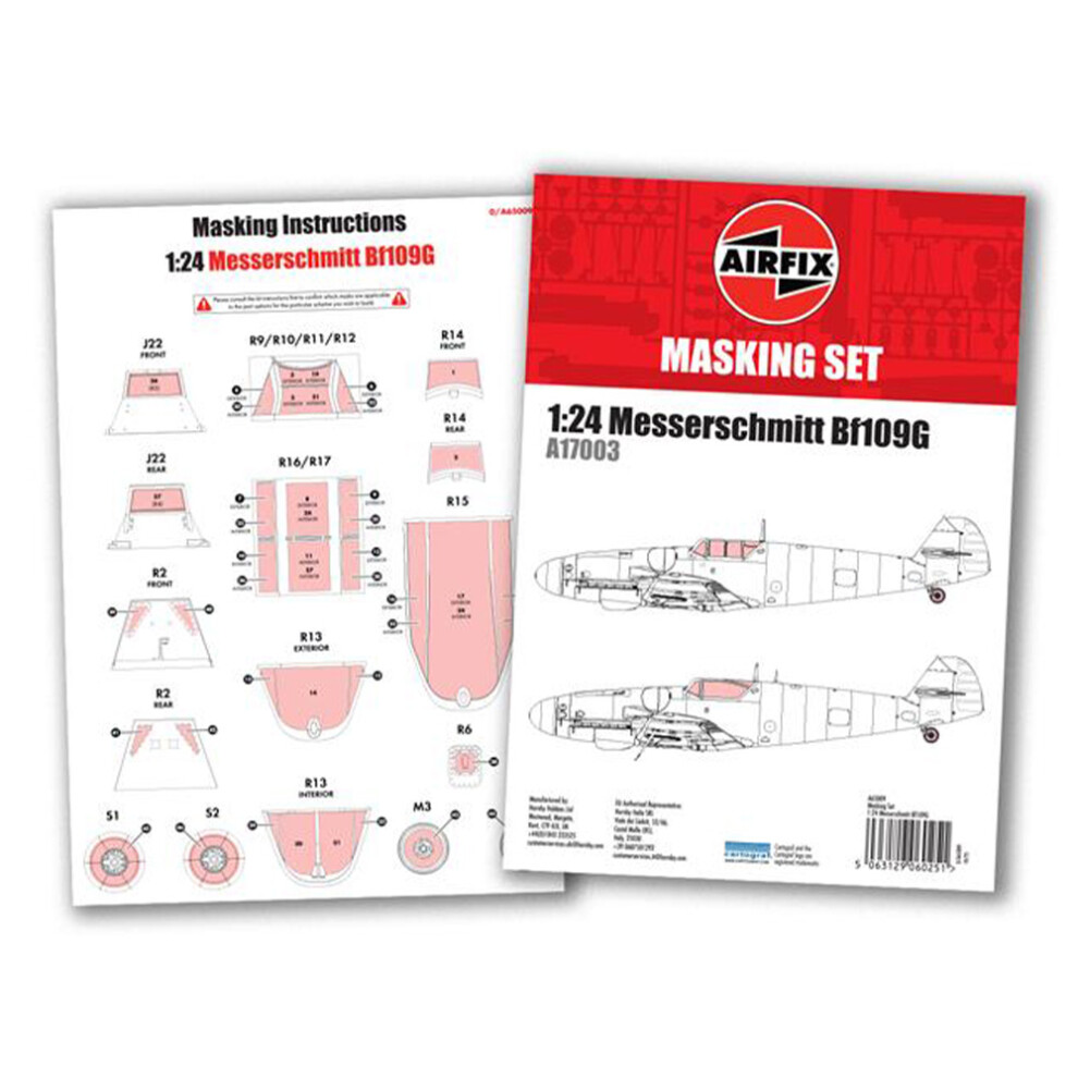 Airfix 1-24 Scale Messerschmitt BF109G Paint Masking Set. - Image 10