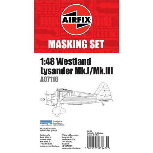 Airfix Airfix A65008 Westland Lysander A07116 1:48 Masking Set