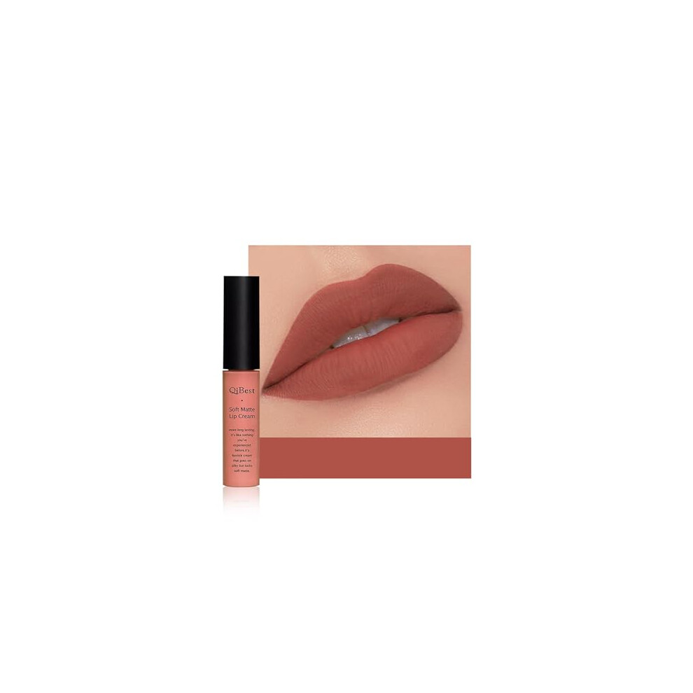 Cream,Brown Liquid Matte Lipstick Nude Brown 625 Long Lasting Waterproof Velvety Finish Nonstick Cup