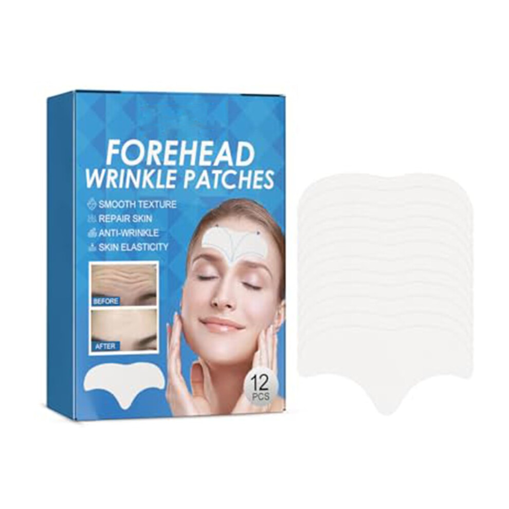 Forehead Wrinkle Patches 12Pcs Reusable Silicone Pads with Collagen for Overnight Wrinkle Smoothing