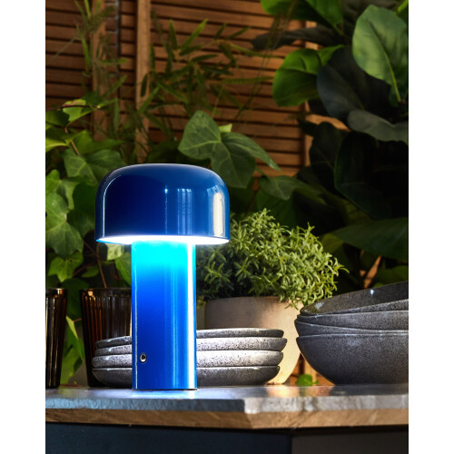 Beliani Wireless LED Table Lamp BESOS with Dimmer Metal Blue 1