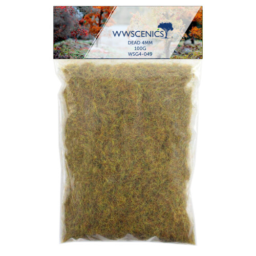 WWScenics Refill 1000ml 4mm Dead Static Grass - 100g Model Rail Scenics G4-049