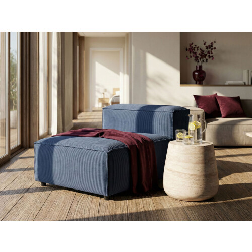 Beliani 1-Seat Section ARDAL Corduroy Dark Blue 2