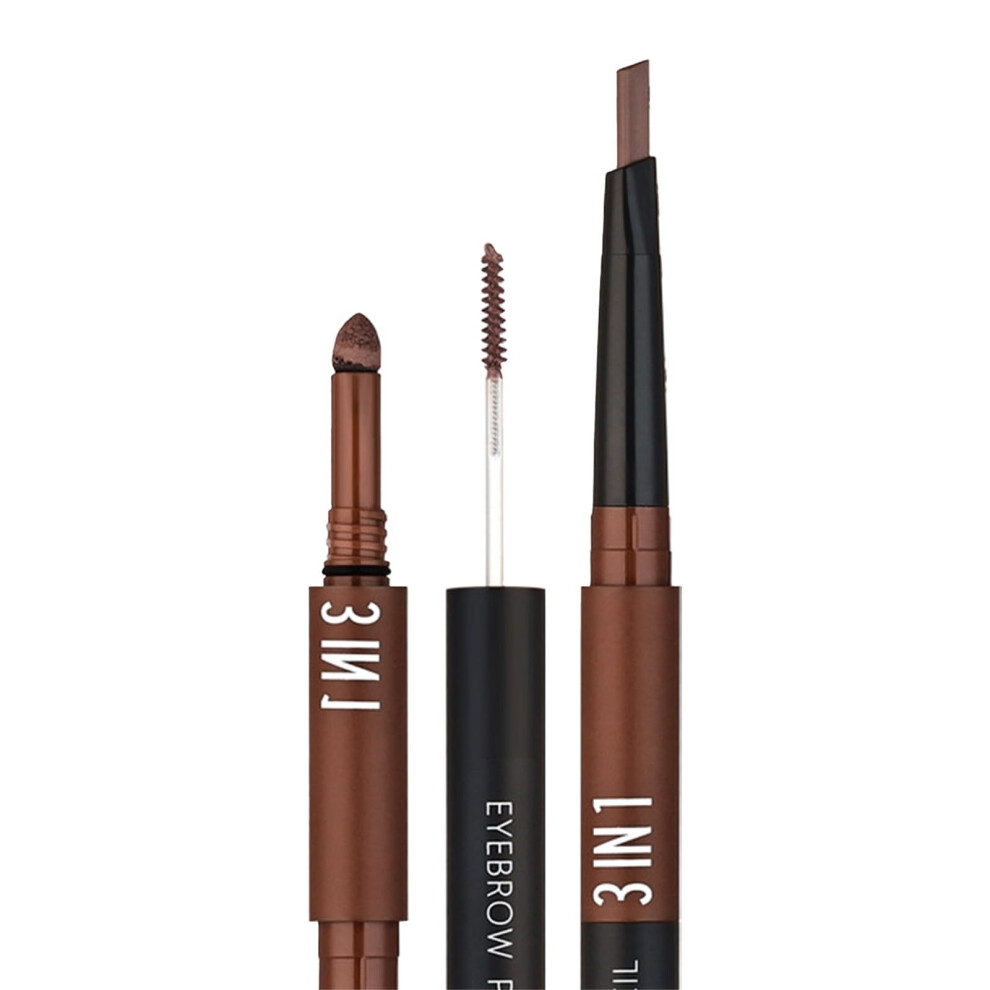 Waterproof DualSided Eyebrow Pencil 3 in 1 Long Lasting Brow Kit with Triangular Tip and Powder End