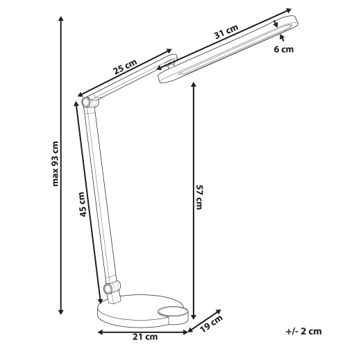 Beliani LED Desk Lamp CAROY with Wireless Charger Grey 2