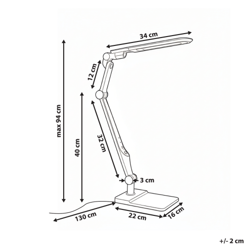 Beliani LED Desk Lamp PEGASI with Dimmer White 2