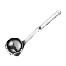 Oil Skimming Spoon for Deep Frying, Stainless Steel Grease Strainer Ladle for Soup and Broth