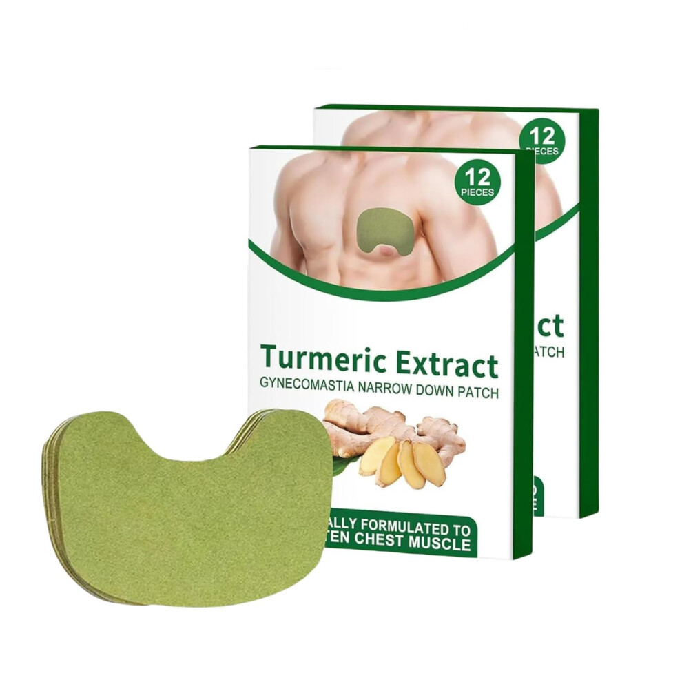 Gynecomastia Chest Fat Reduction Patch for Men, Natural Ginger Formula, Breathable Firming Design