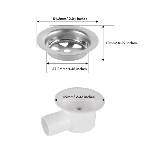RV Sink Drain Connector Right Angle Stainless Steel Strong Sealing`Space Saving 1
