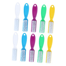 10pcs Fingernail Brush Set Nail Dust Brush Cleaner for Feet Long Handle for Cleaning Random Color