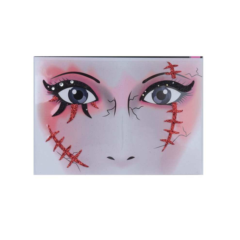 Face Gems Red Scar Halloween Self Adhesive Face Jewels Stickers for Festival Party Makeup