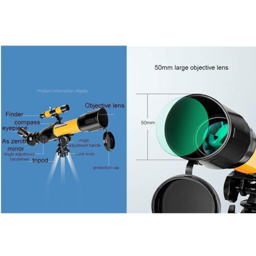 Kids Telescope 70mm Refractor with Adjustable Magnification and Compass for Beginner Astronomy 1