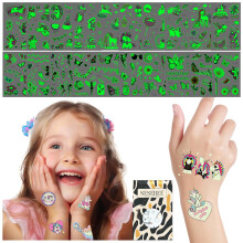 200PCS Kids Temporary Tattoos Glow in the Dark Unicorn and Butterfly Waterproof Party Favors