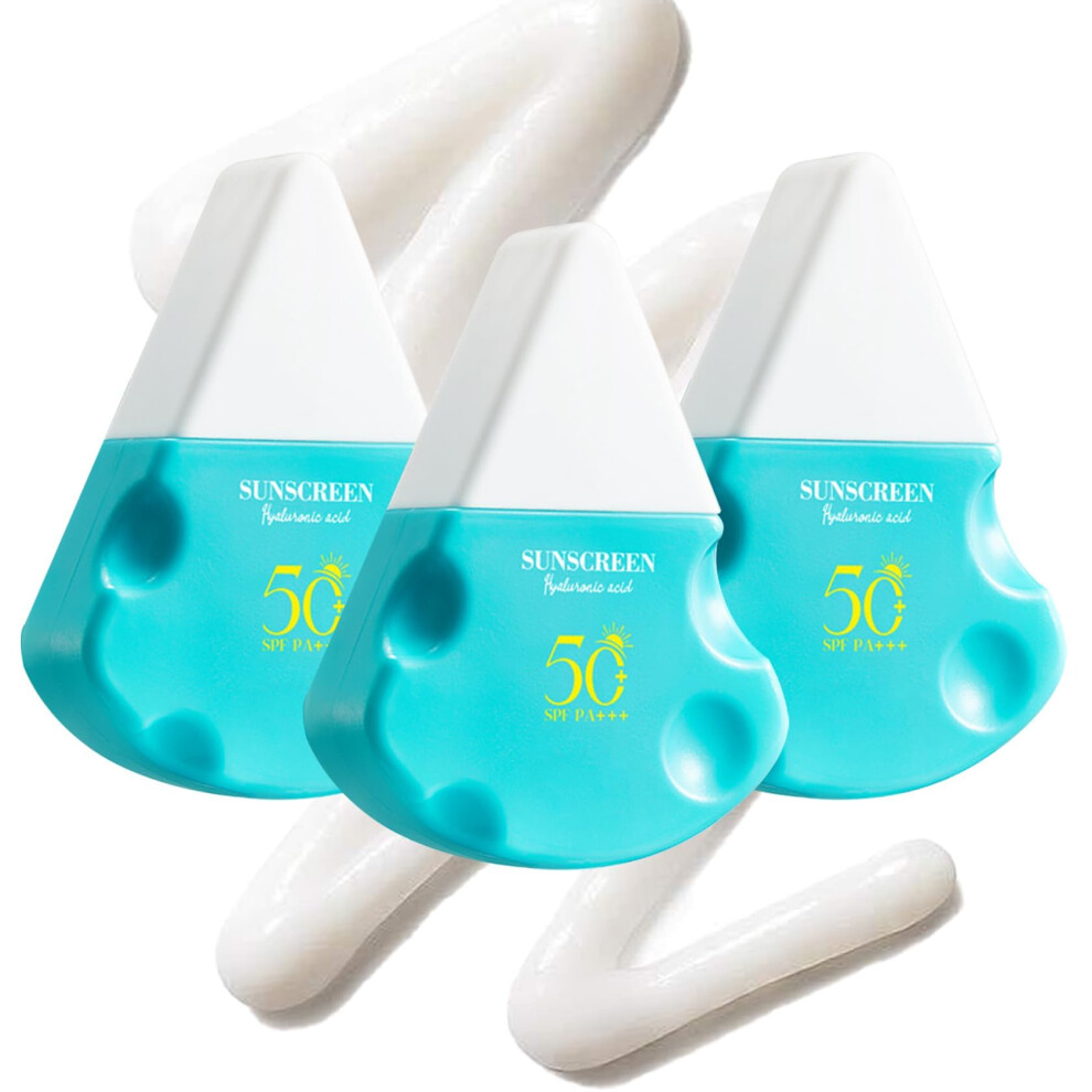 3PCS Sunscreen SPF 50 Waterproof Lotion for Face and Body, Travel Size NonGreasy Mineral Sunblock 1.05oz