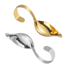 2Pcs Stainless Steel Sauce Spoons with Curved Handle for Salad Dressing, Dessert and MultiSauce Serving
