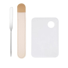Stainless Steel Makeup Spatula Dual Ended Cosmetic Tool for Mixing and Blending Skincare Creams