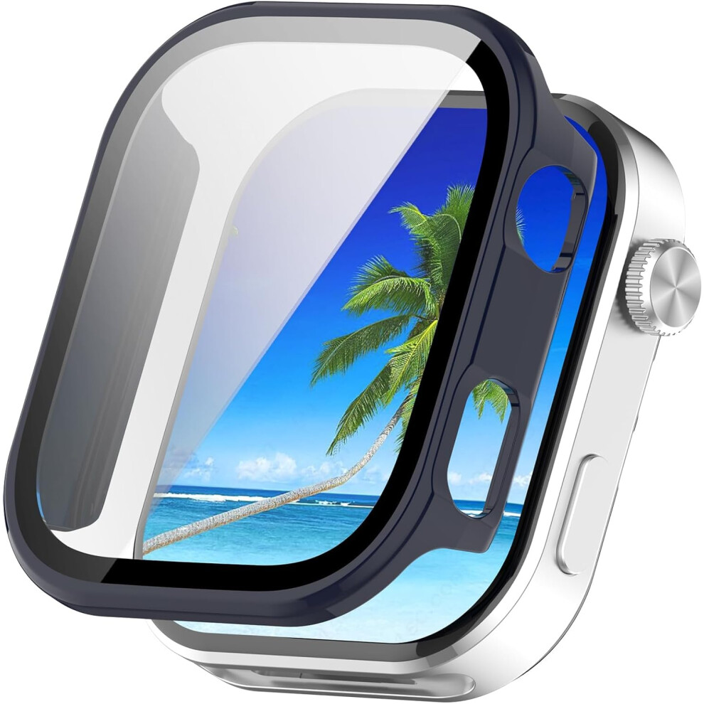 Case With 9H Tempered Glass Screen Protector, Shockproof Full Coverage Bumper Dark For Redmi Watch 6 Blue 9113335770102